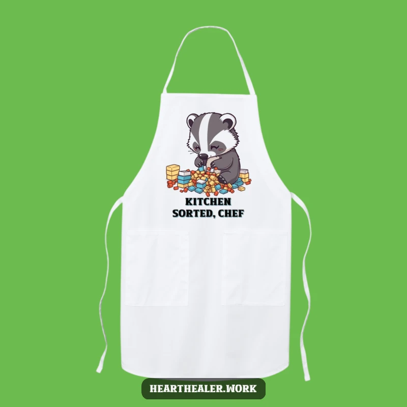 Funny Kawaii Badger Apron: Keep Tidy While Cooking Up Laughs!