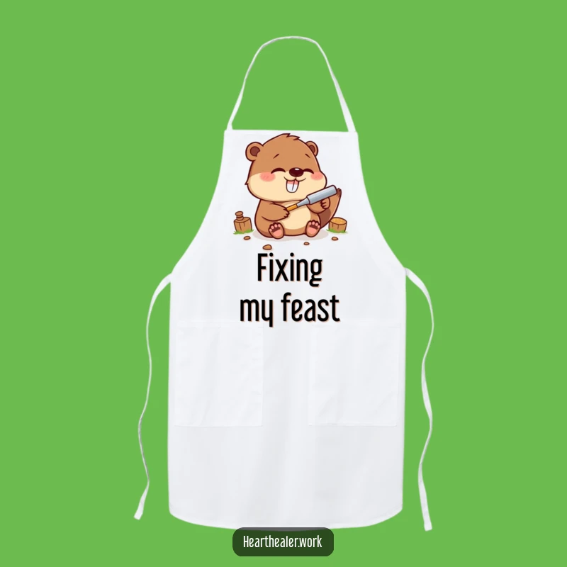Funny Kawaii Beaver Apron: Cook Up Fun with This Hilarious Helper!