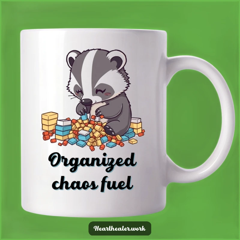 Funny Kawaii Badger Mug: Organized & Hilarious for the Tidy Friend!
