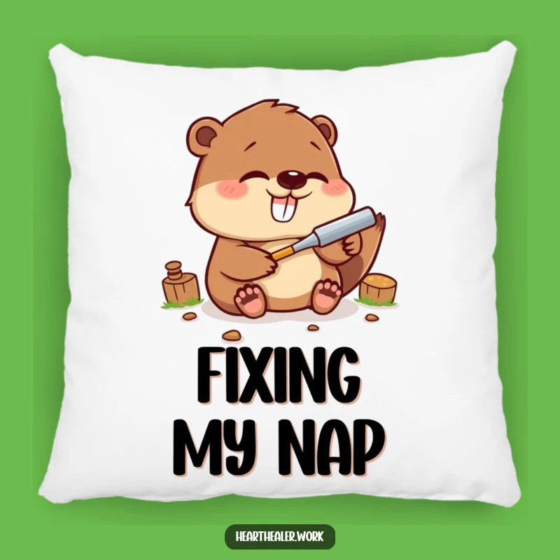 Funny Kawaii Beaver Pillow: Cozy Up with Hilarious Craftsmanship!