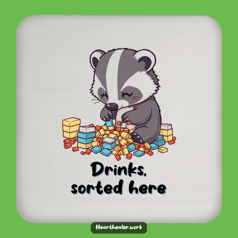 Funny Kawaii Badger Drink Coasters: Neat Protection with Hilarious Charm!