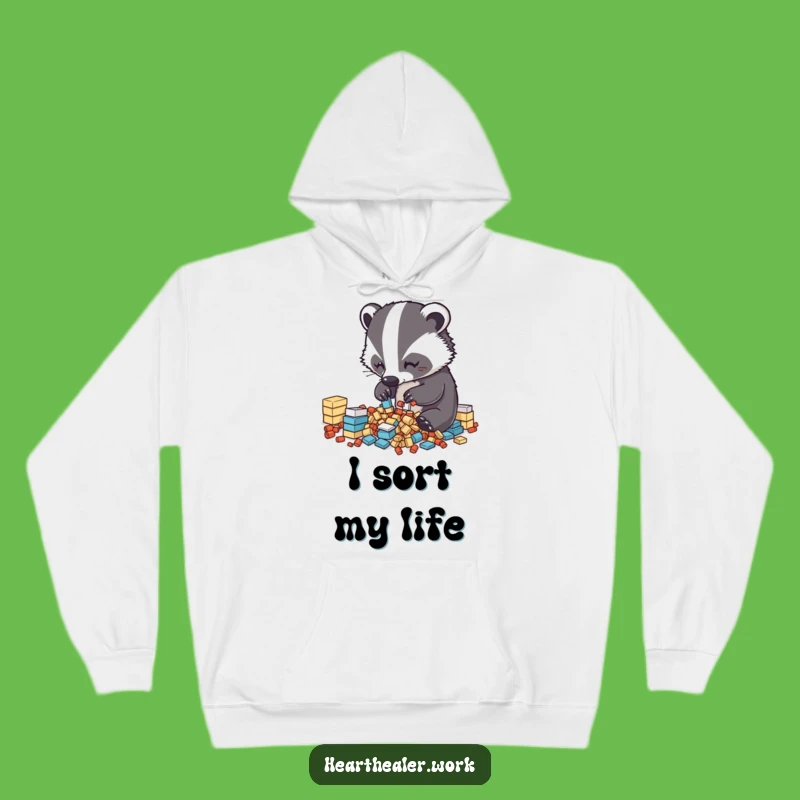 Funny Kawaii Badger Hoodie: Cozy & Organized Humor for Chilly Days!