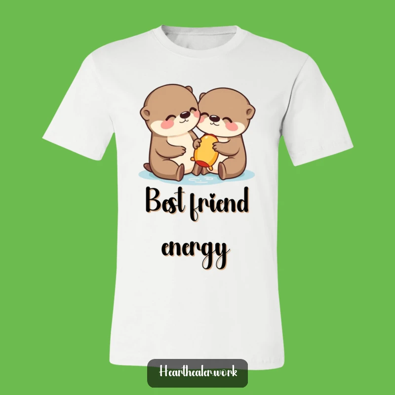 Funny Kawaii Otter Sharing T-Shirt: A Hilarious & Cute Design for Otter Lovers!